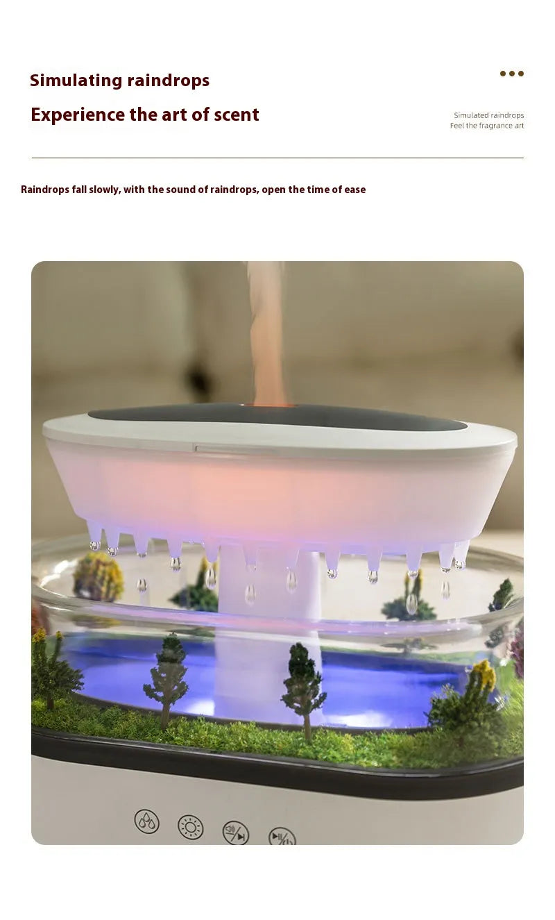 Humidificador con aroma a gotas de lluvia para paisajes