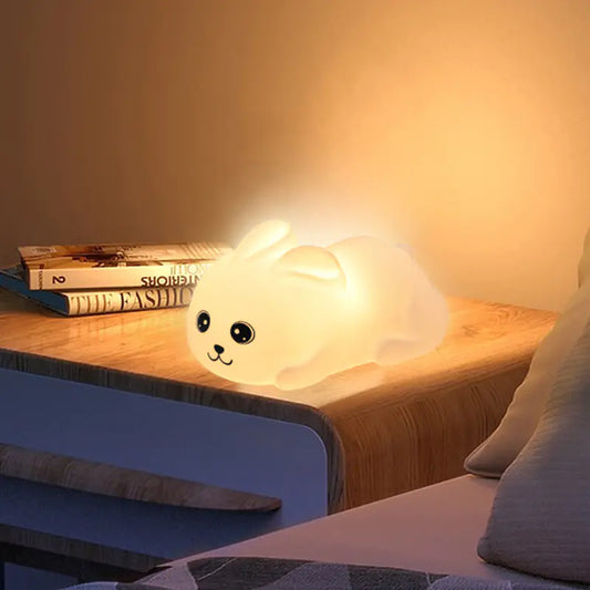 Creative Silicone LED Rabbit Night Light for Bedroom