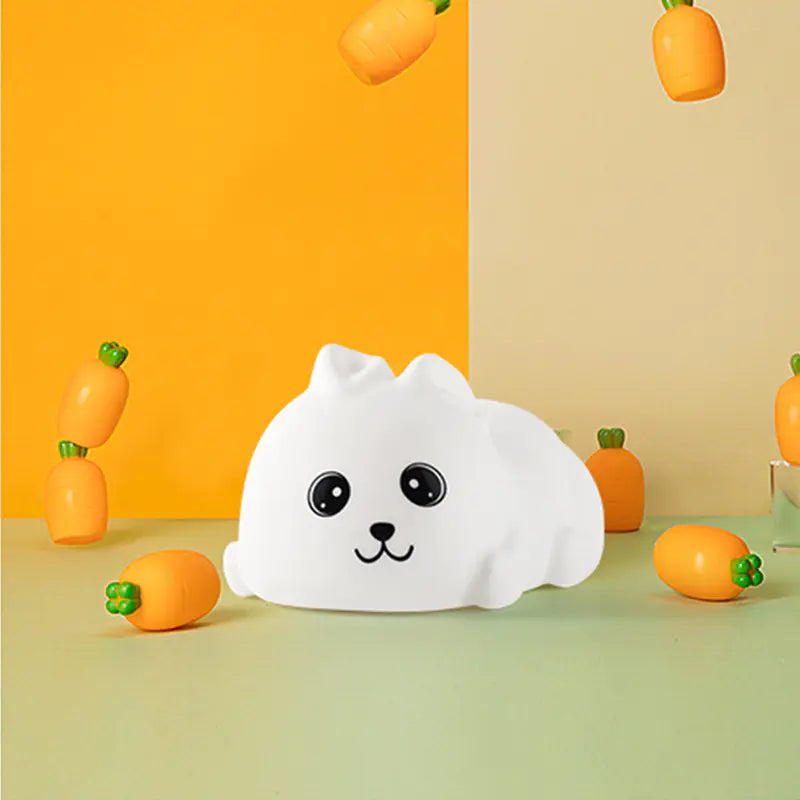 Creative Silicone LED Rabbit Night Light for Bedroom
